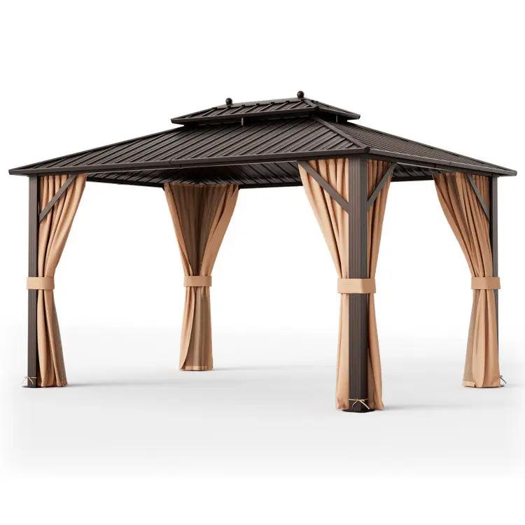Outdoor Oasis Ultimate Combo: All-Weather Rattan Seating Set with Hardtop Gazebo Shelter by DirectDeals