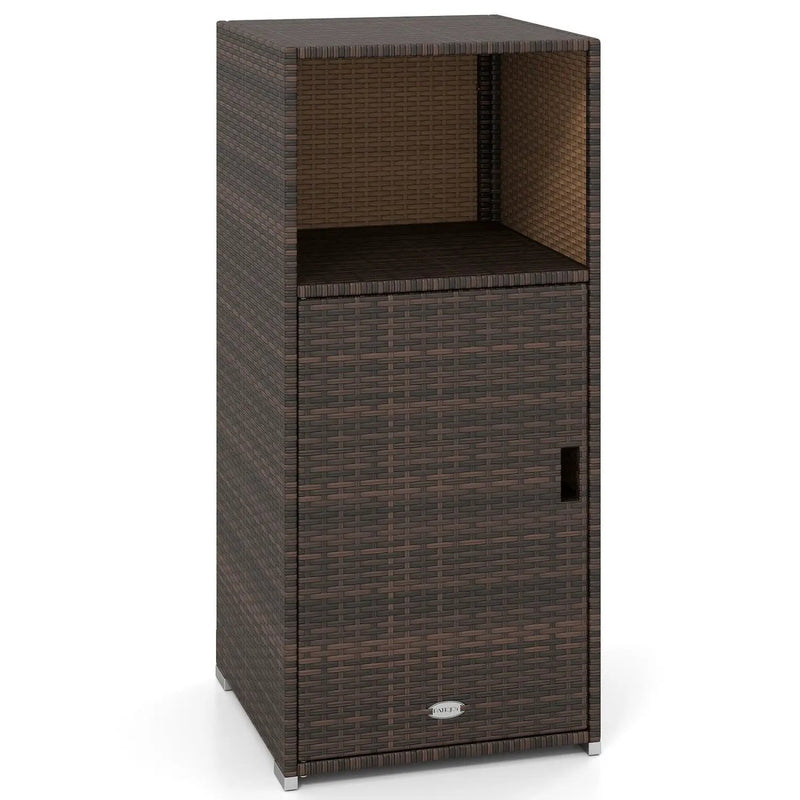 PE Wicker Storage Cabinet with Door and Open Shelf by DirectDeals