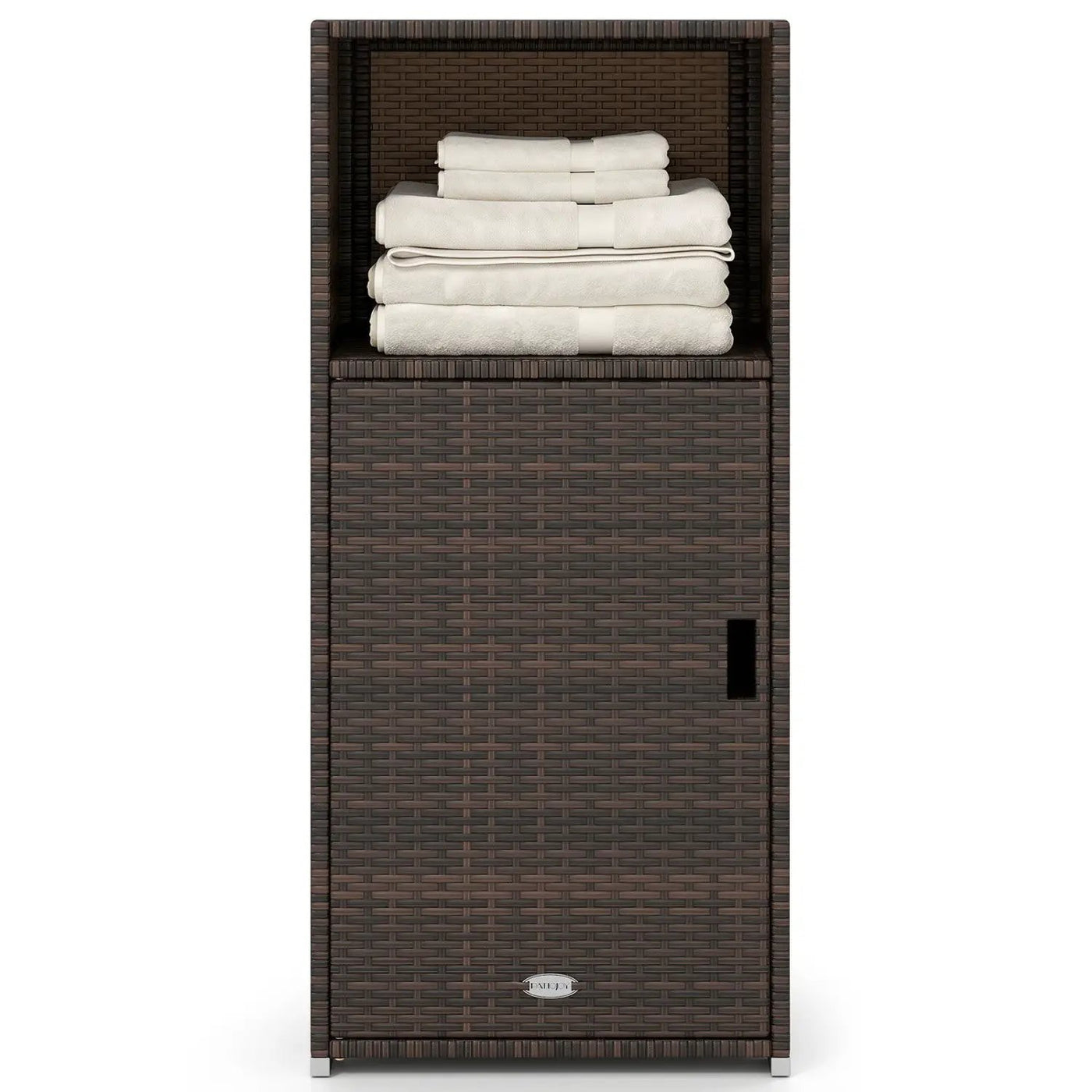PE Wicker Storage Cabinet with Door and Open Shelf by DirectDeals