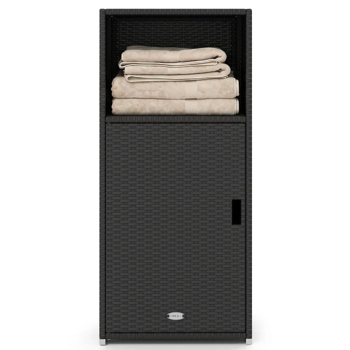 PE Wicker Storage Cabinet with Door and Open Shelf by DirectDeals