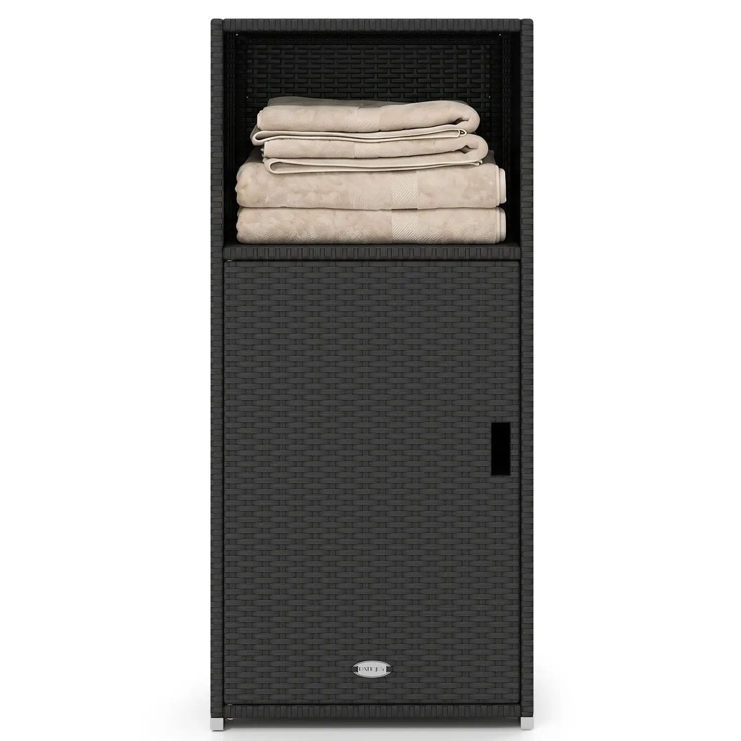 PE Wicker Storage Cabinet with Door and Open Shelf by DirectDeals