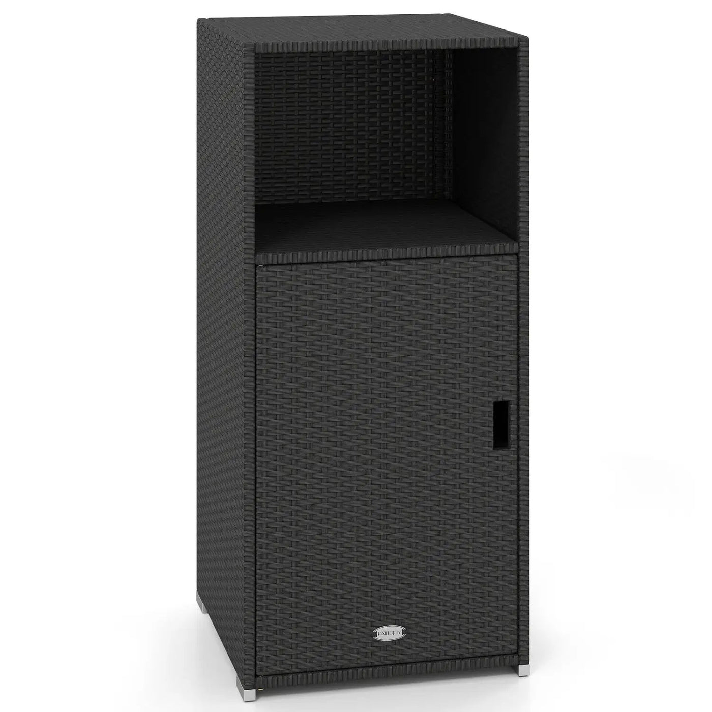 PE Wicker Storage Cabinet with Door and Open Shelf by DirectDeals