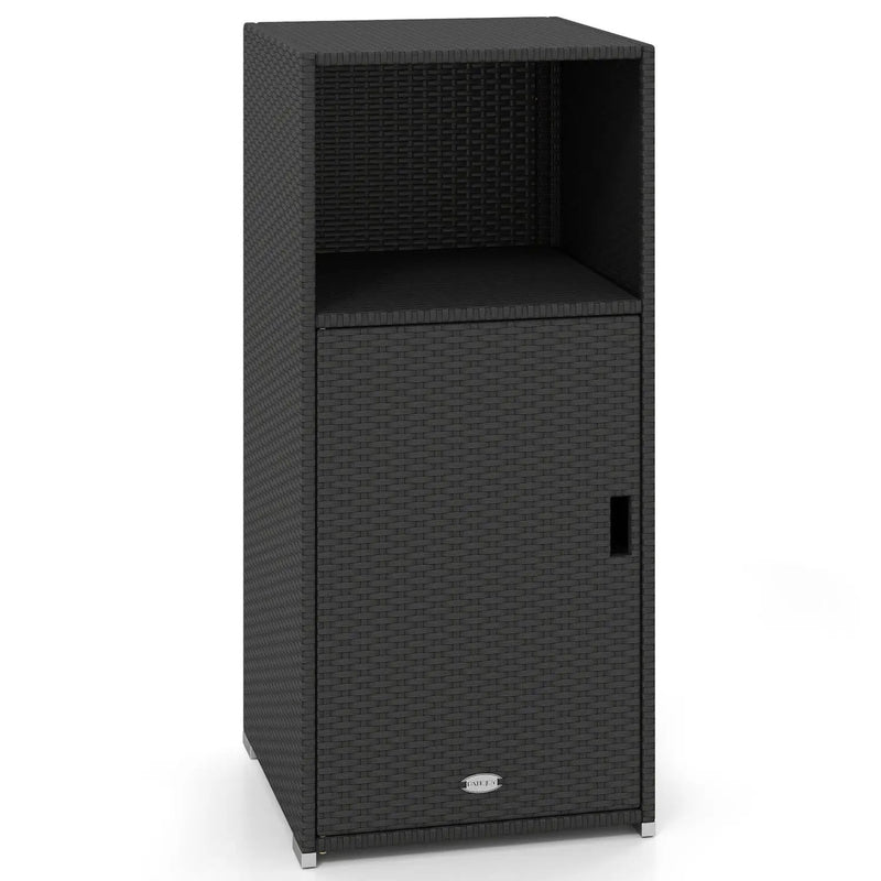 PE Wicker Storage Cabinet with Door and Open Shelf by DirectDeals