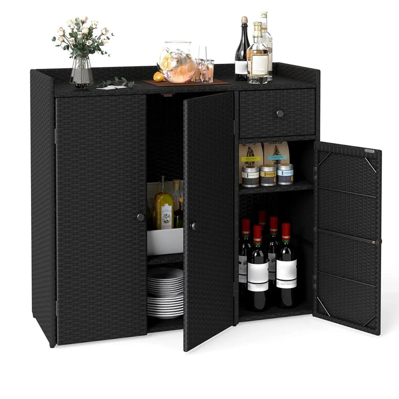 Outdoor Storage Cabinet with 3 Doors and Adjustable Shelves by DirectDeals