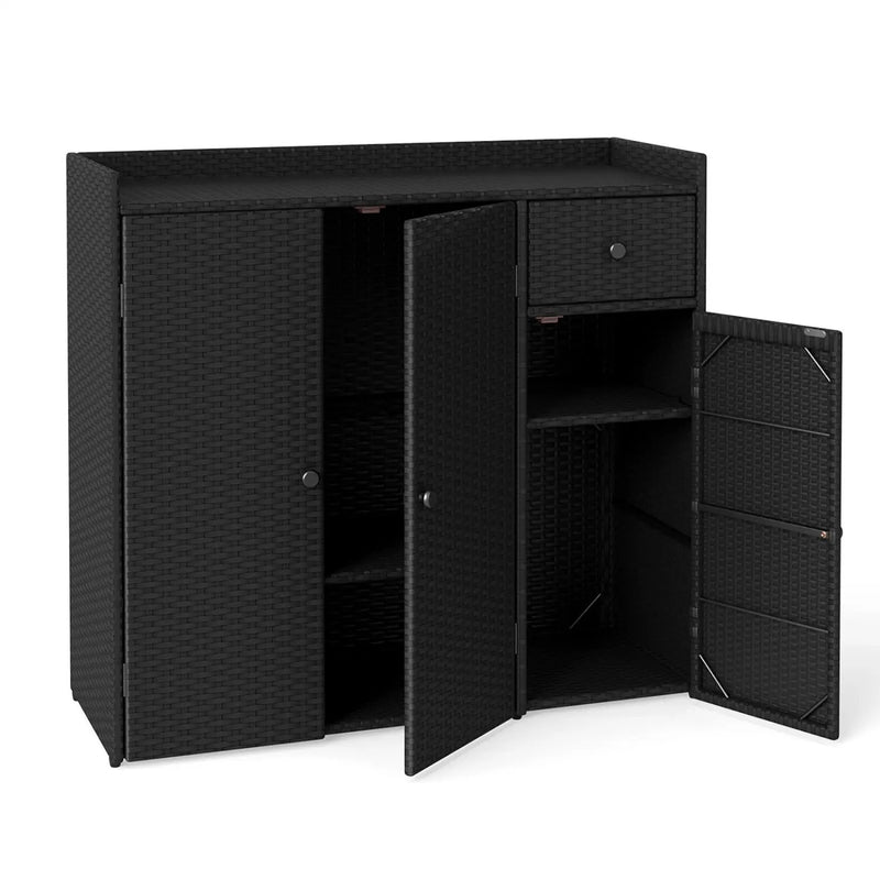Outdoor Storage Cabinet with 3 Doors and Adjustable Shelves by DirectDeals