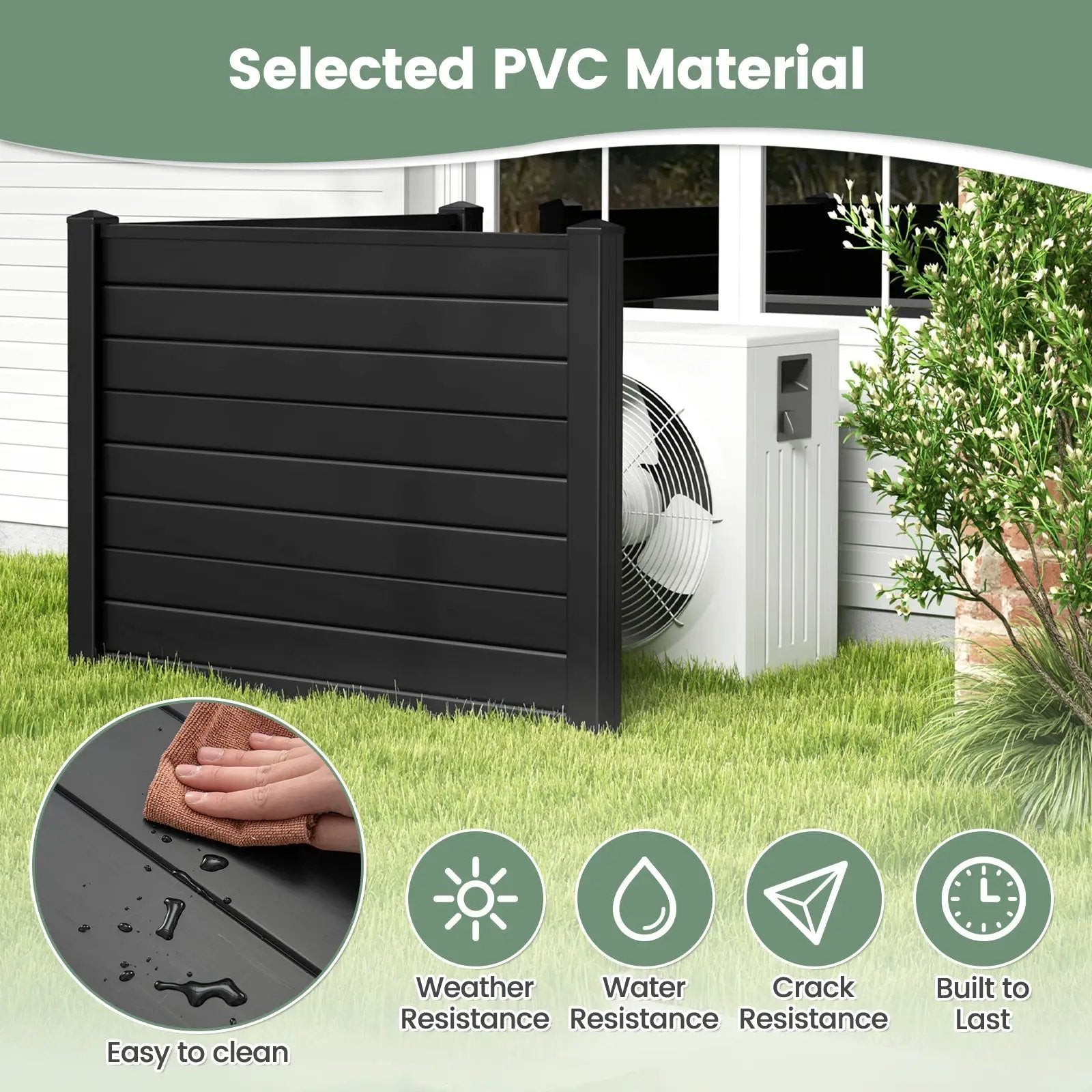 Outdoor PVC Air Conditioner Fence with 20 Inch Long Stakes by DirectDeals