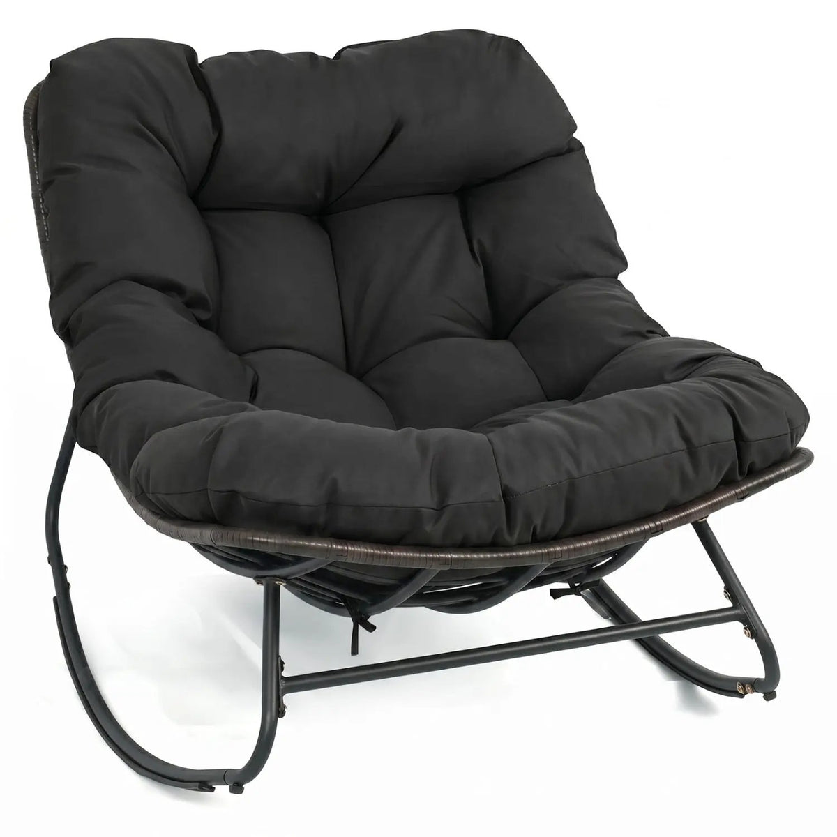 Papasan Rocking Chair with Thick Cushion - Outdoor Wicker by DirectDeals