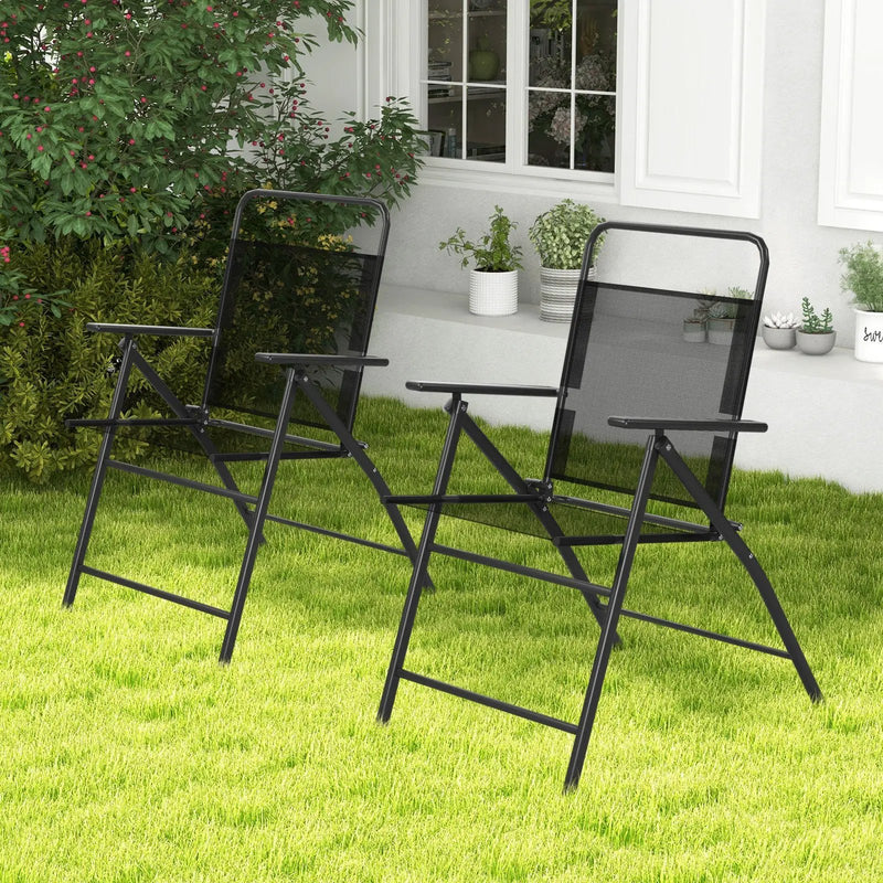 6 Pieces Outdoor Patio Chairs with Rustproof Metal Frame by DirectDeals