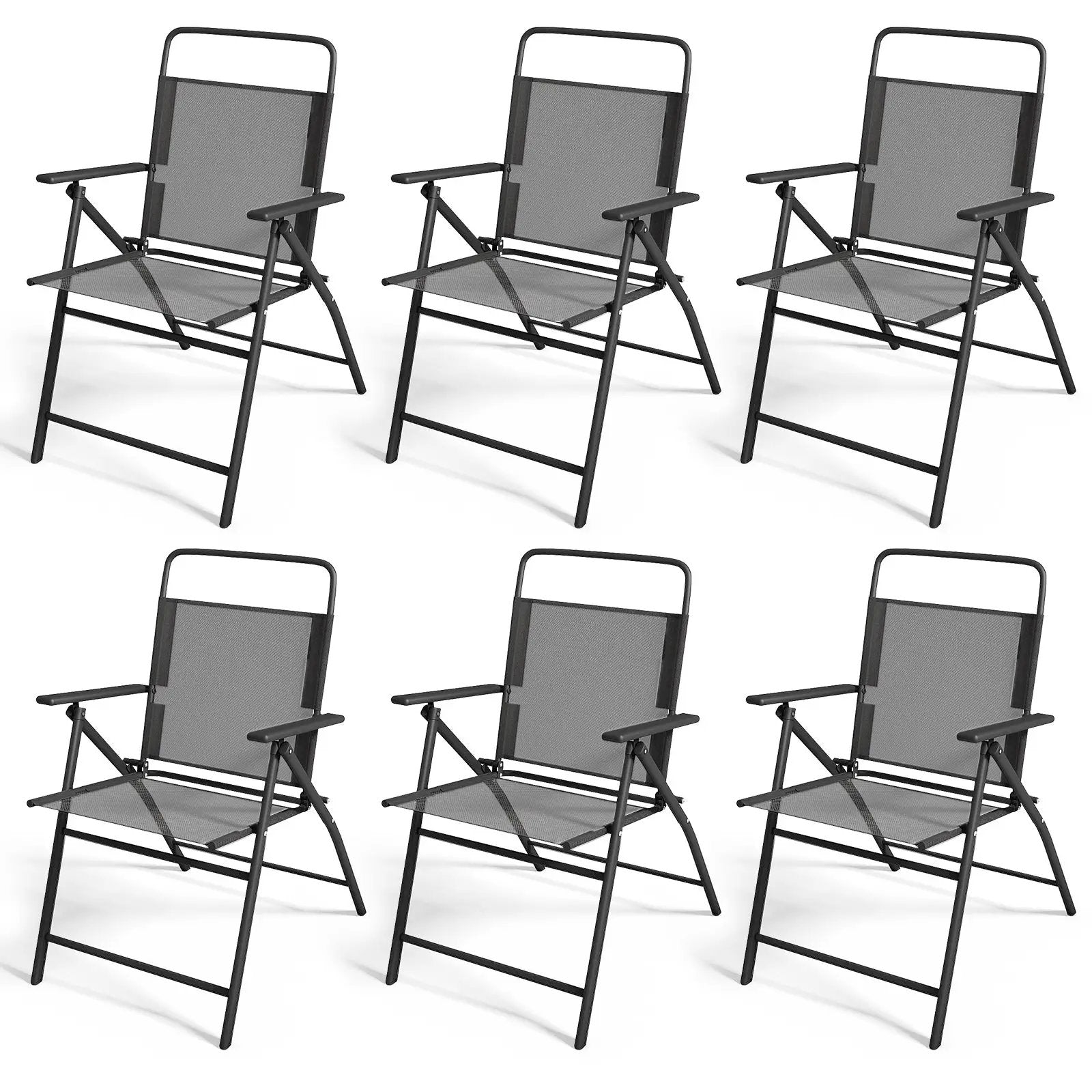 6 Pieces Outdoor Patio Chairs with Rustproof Metal Frame by DirectDeals