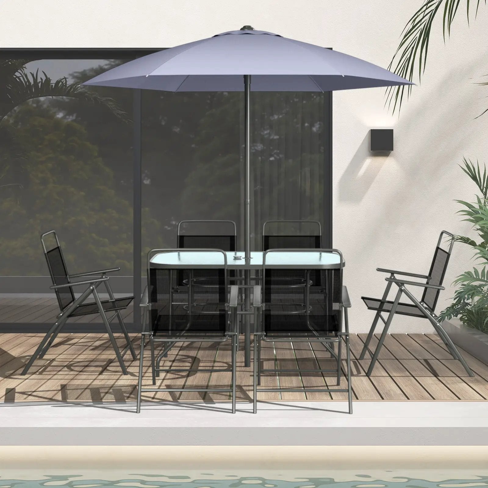 6 Pieces Outdoor Patio Chairs with Rustproof Metal Frame by DirectDeals