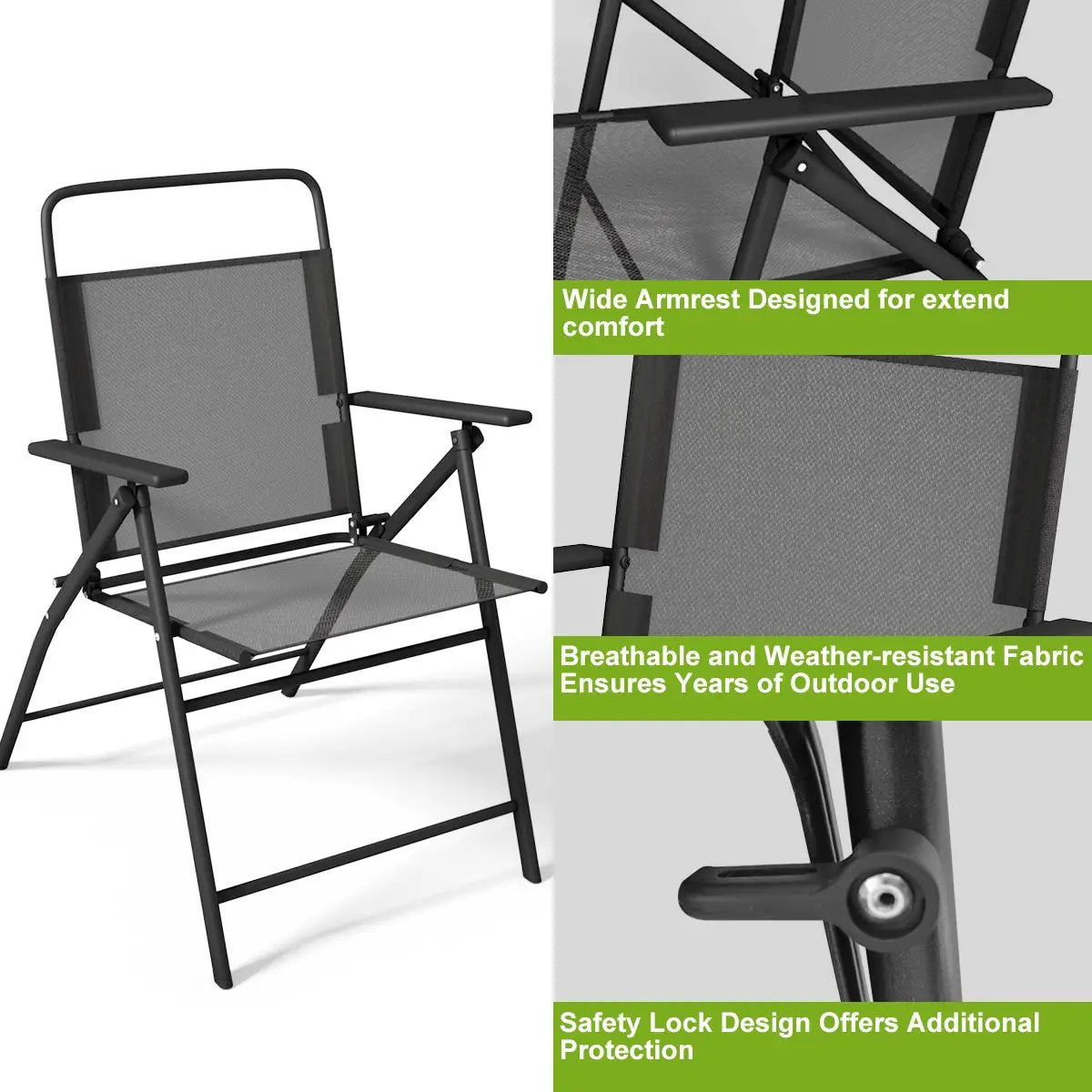 6 Pieces Outdoor Patio Chairs with Rustproof Metal Frame by DirectDeals