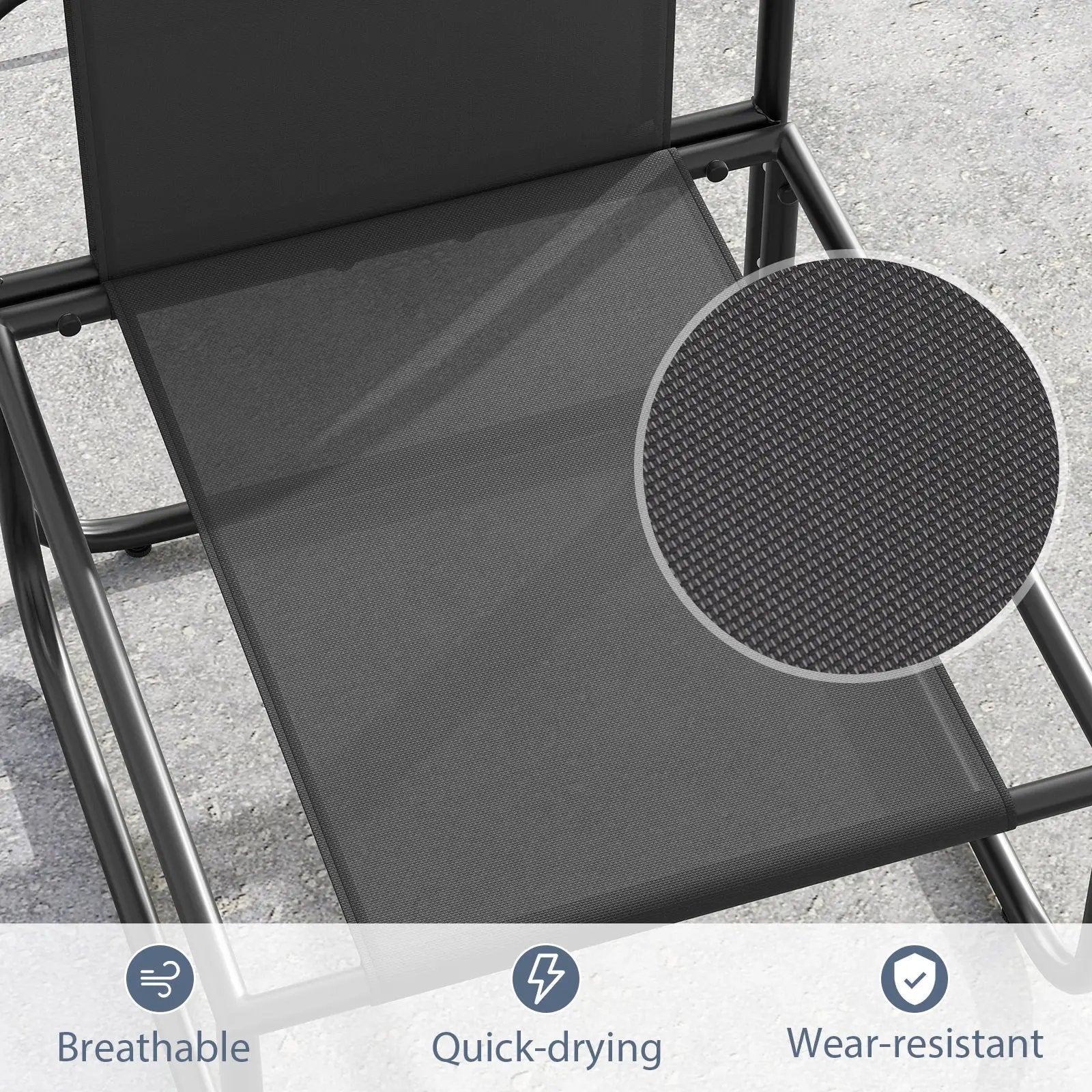 Outdoor Patio Chairs Set of 2 with Removable Cushions and Adjustable Foot Pads-Gray by DirectDeals