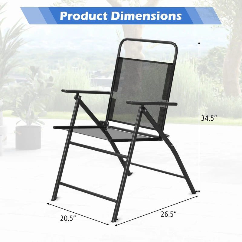 6 Pieces Outdoor Patio Chairs with Rustproof Metal Frame by DirectDeals