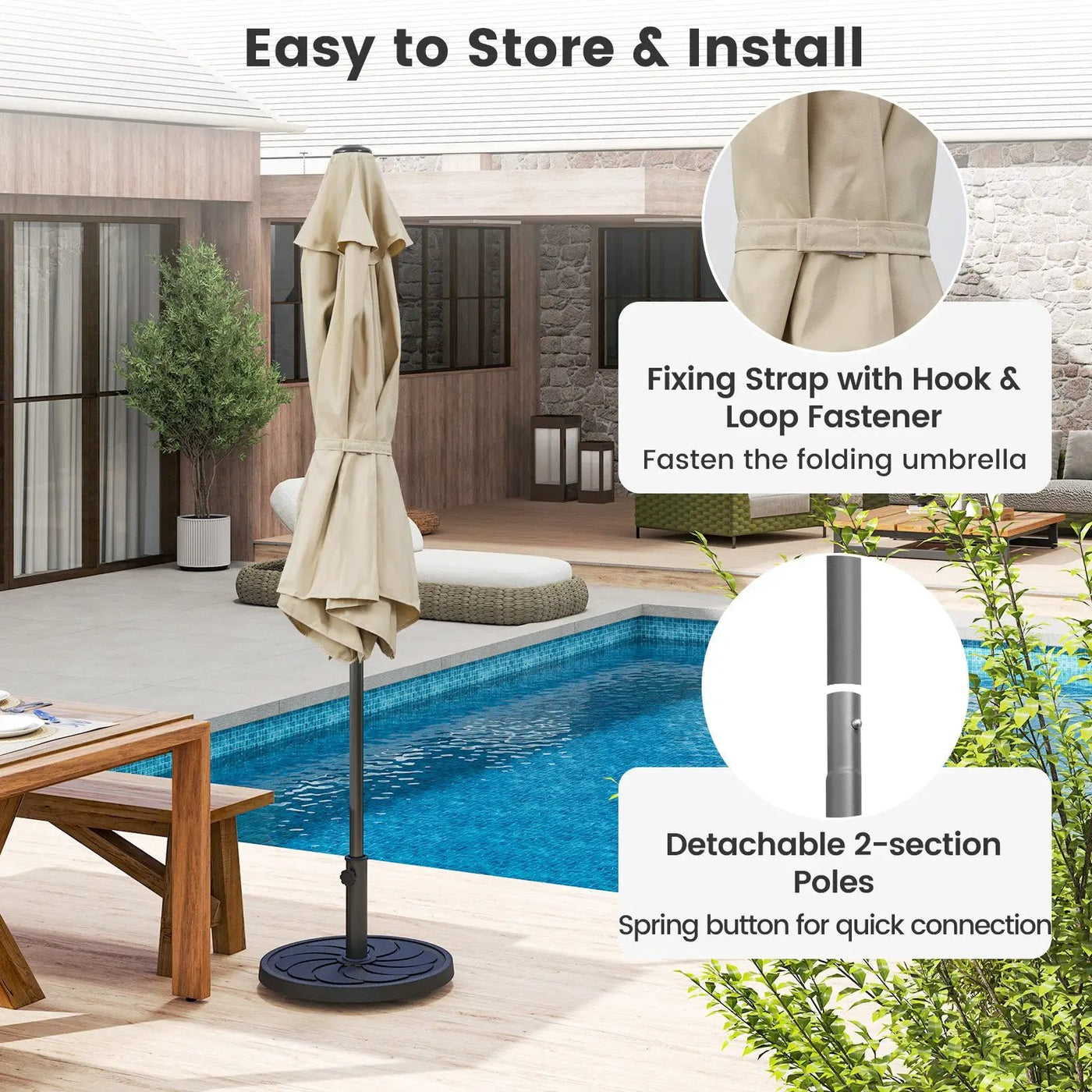 7.5 feet Outdoor Patio Heavy Duty Market Umbrella with Push Button Tilt by DirectDeals