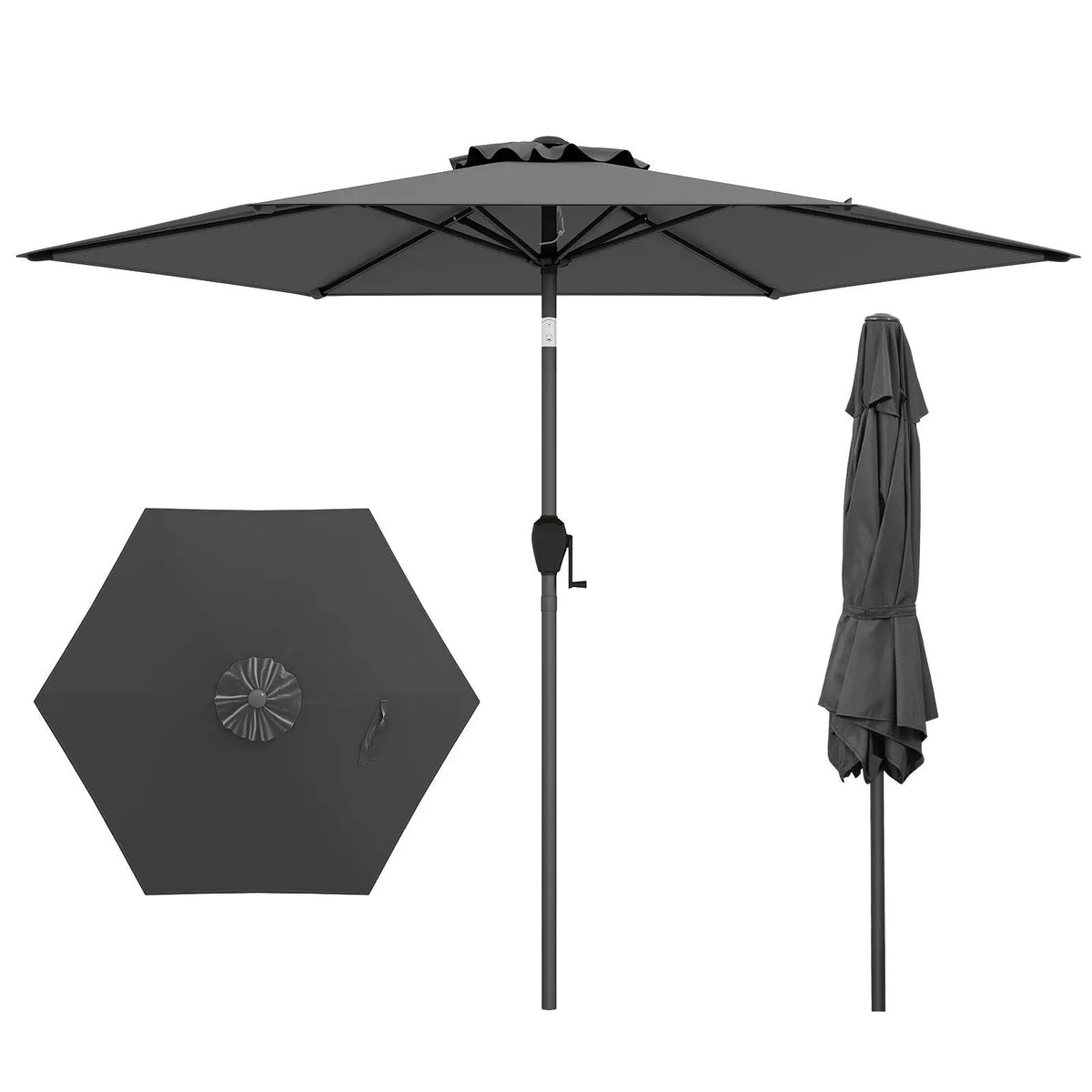 7.5 feet Outdoor Patio Heavy Duty Market Umbrella with Push Button Tilt by DirectDeals