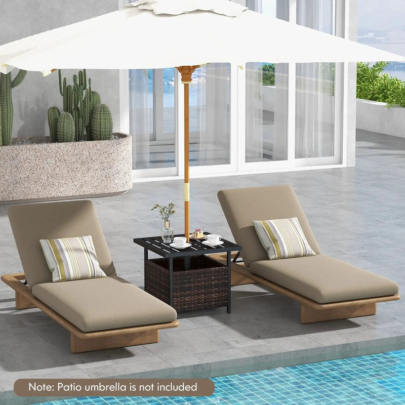 Outdoor Patio Rattan Wicker Steel Side Deck Table by DirectDeals