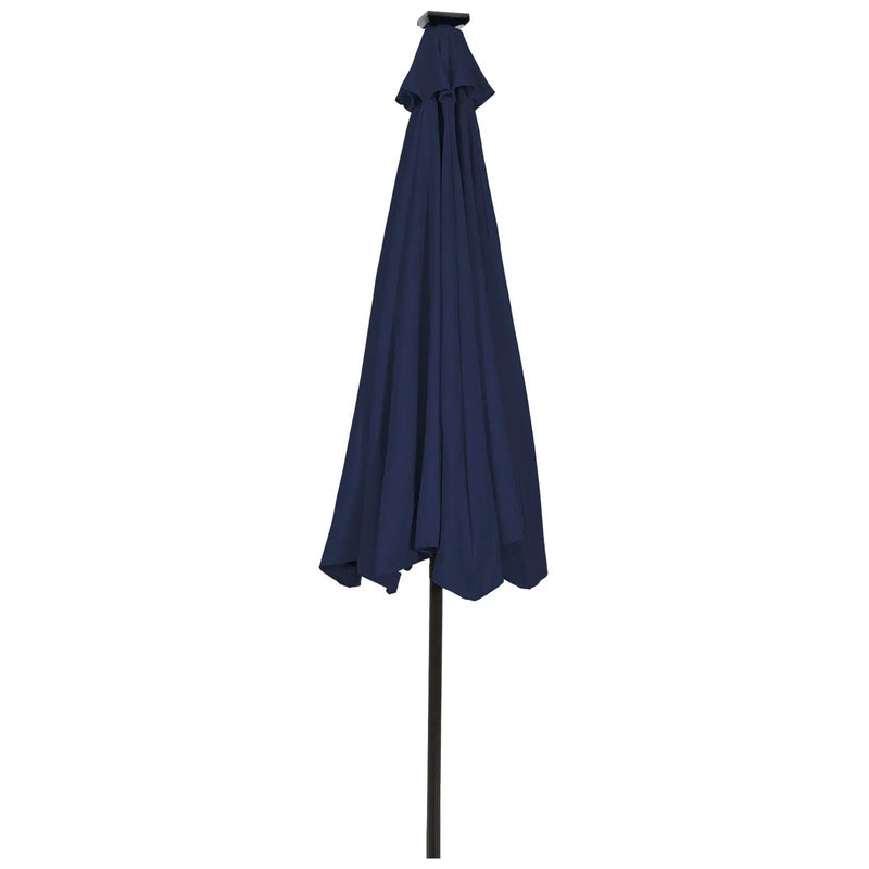9 Feet Solar LED Lighted Patio Market Umbrella Tilt Adjustment Crank Lift by DirectDeals