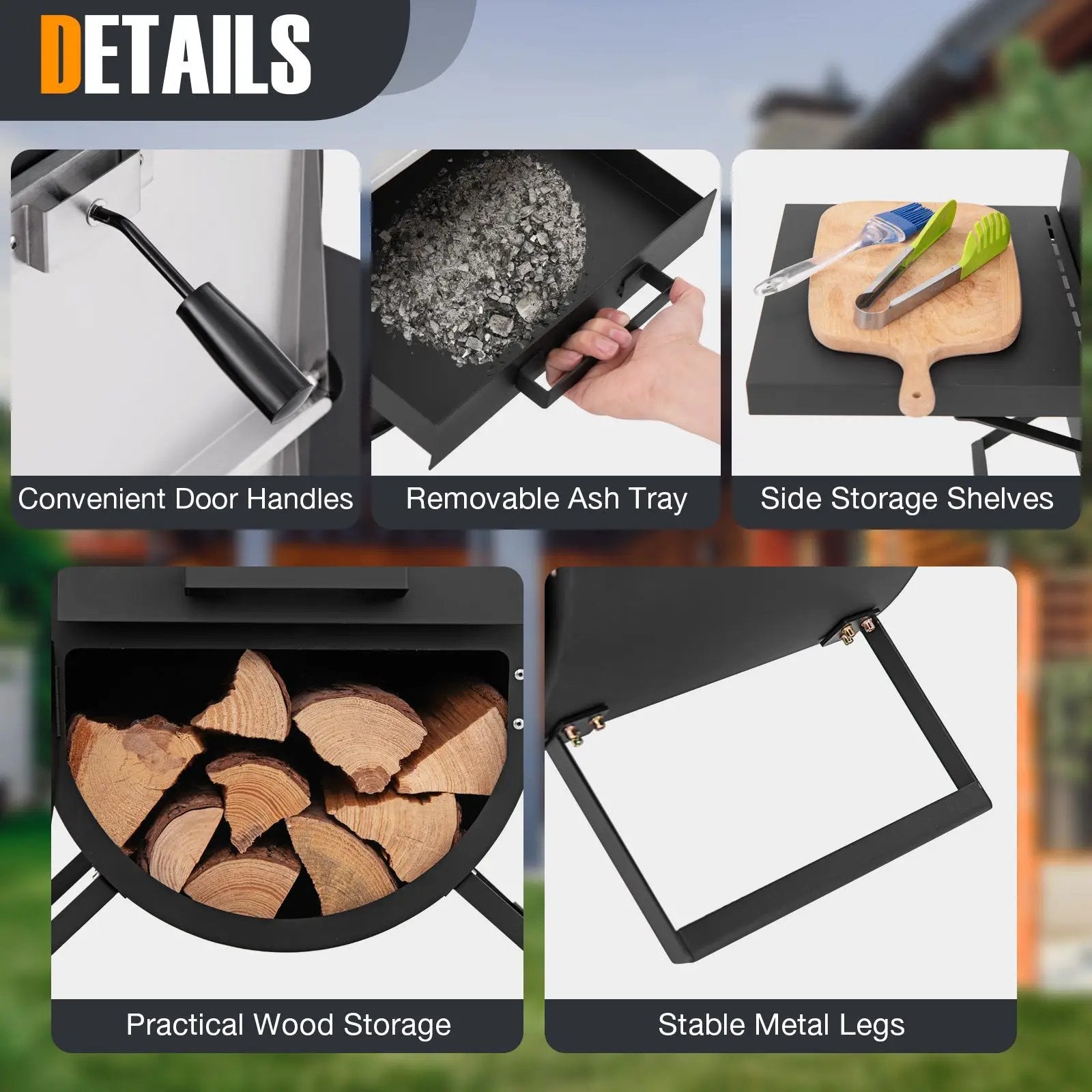 Outdoor Pizza Oven with 600D Oxford Fabric Cover 12 Inch Pizza Stone and Cooking Grill by DirectDeals