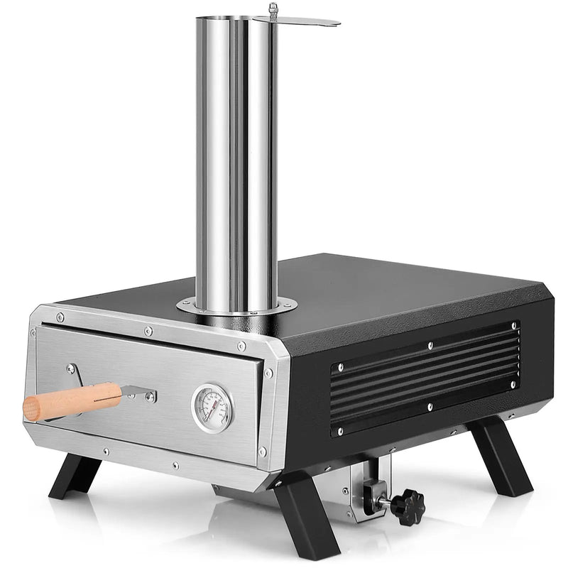 Outdoor Pizza Oven Portable Wood Pellet Pizza Stove with 12 Inch Round Rotatable Pizza Stone by DirectDeals