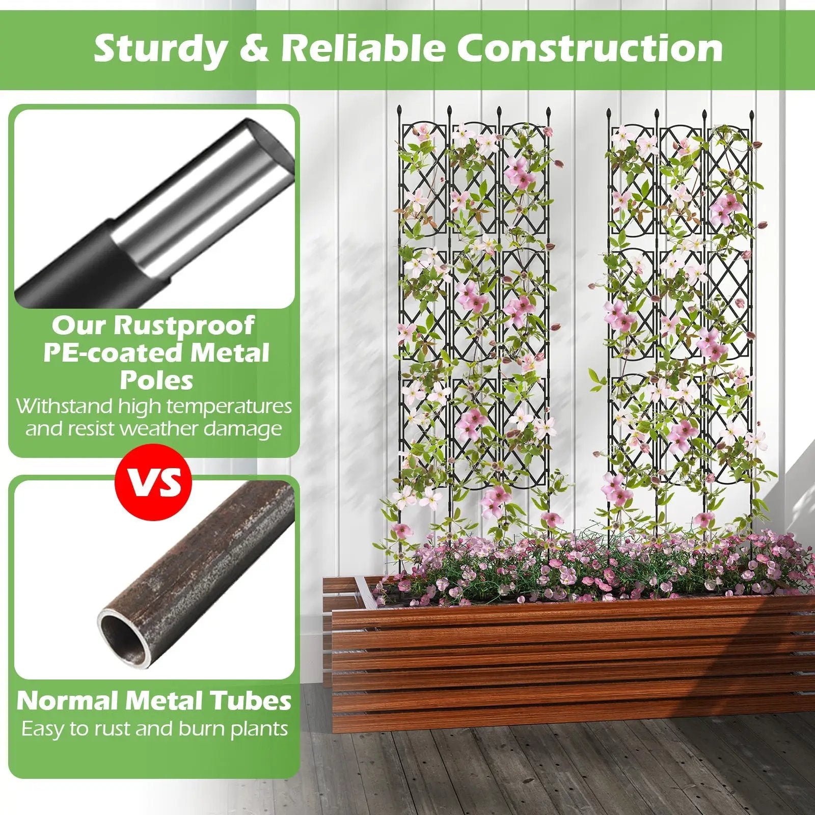 3-Pack Outdoor Plant Support Frame for Raised Garden Bed by DirectDeals