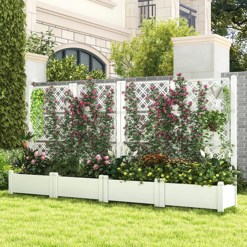 Outdoor Planter Box Self-Watering Raised Garden Bed Trellis with Water Level Indicator by DirectDeals