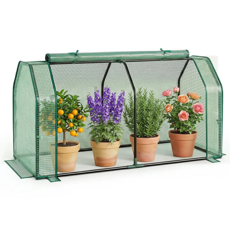 Portable Mini Greenhouse with PE Cover and Zippered Door by DirectDeals