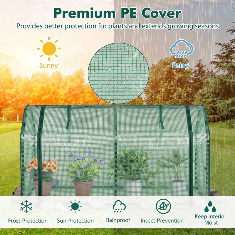 Portable Mini Greenhouse with PE Cover and Zippered Door by DirectDeals