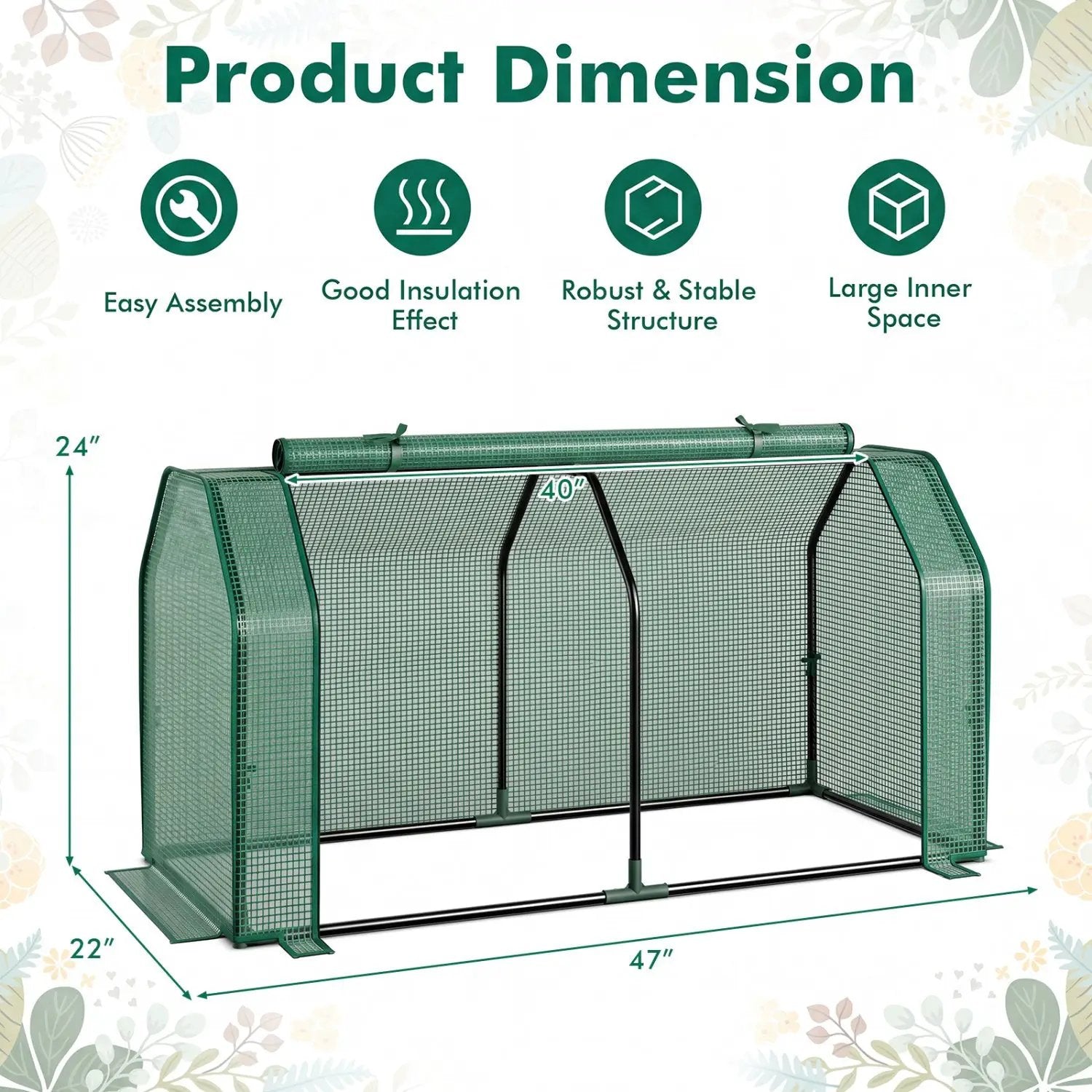 Portable Mini Greenhouse with PE Cover and Zippered Door by DirectDeals