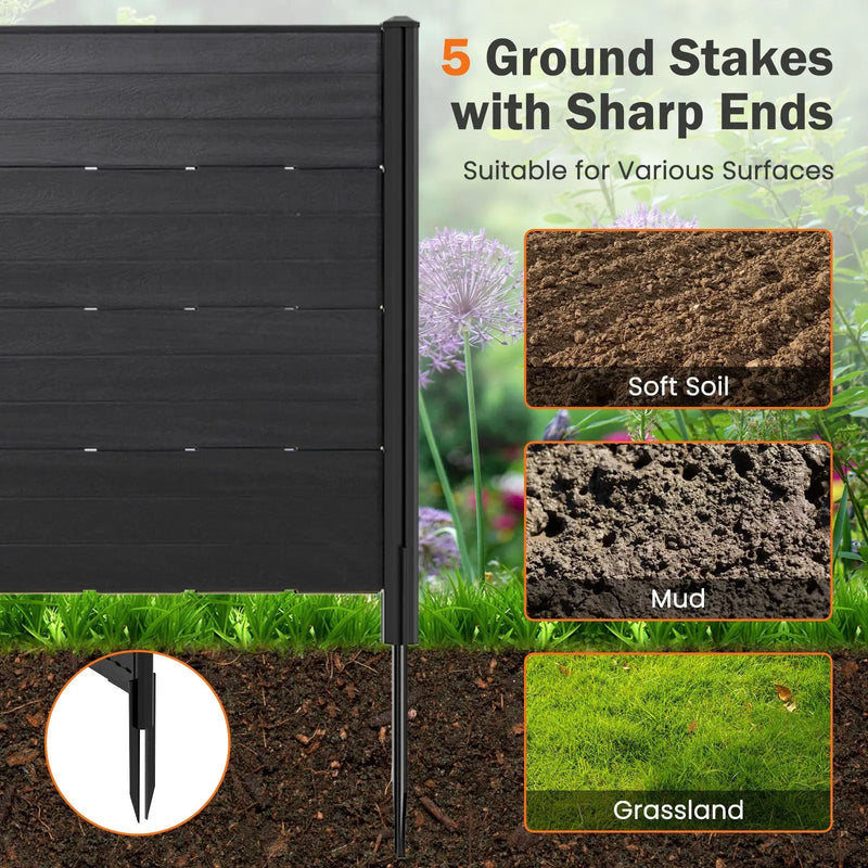 Outdoor Privacy Fence Screen with 5 Ground Stakes for Garden Yard Patio by DirectDeals