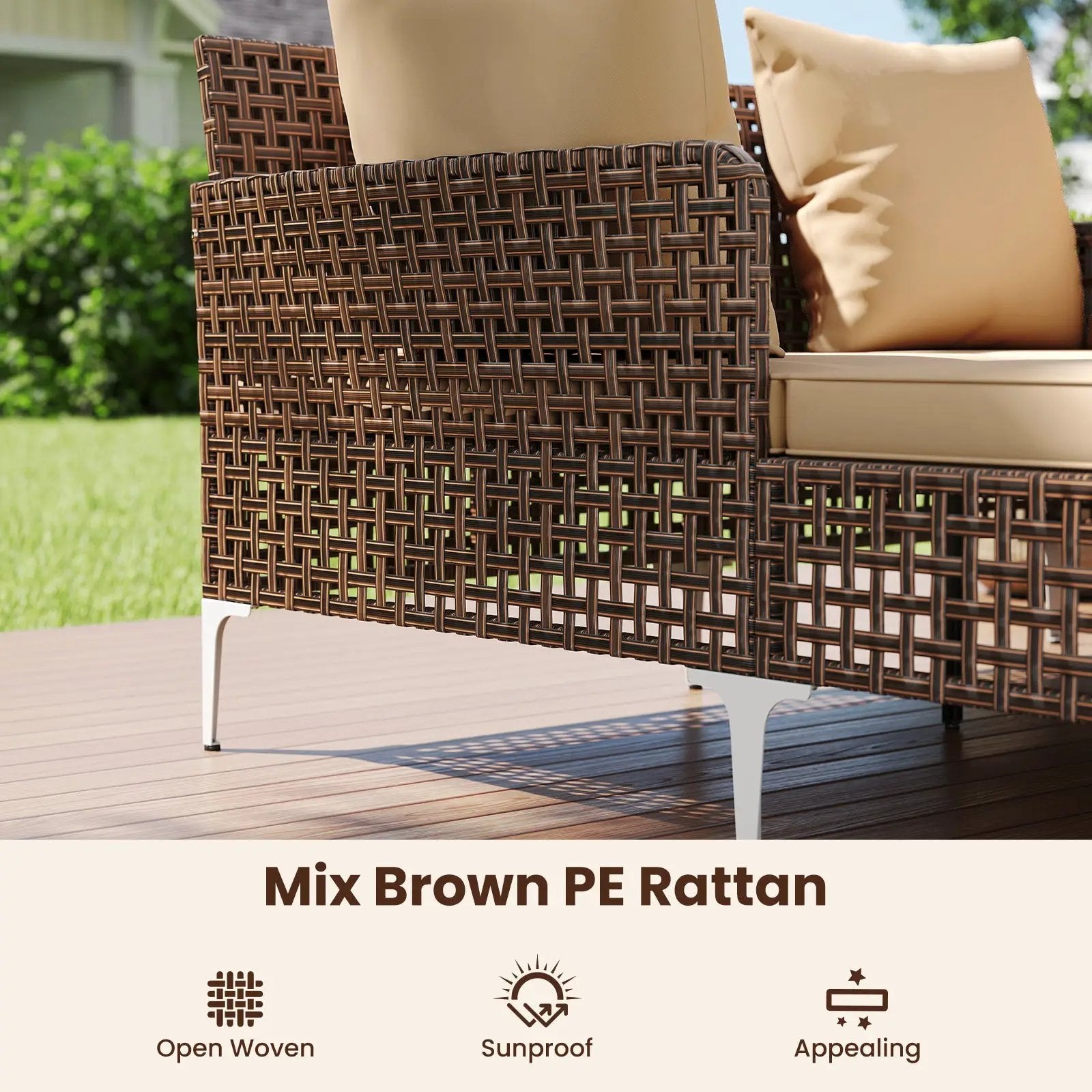 Outdoor Rattan Double Daybed Wicker Chaise Lounge by DirectDeals