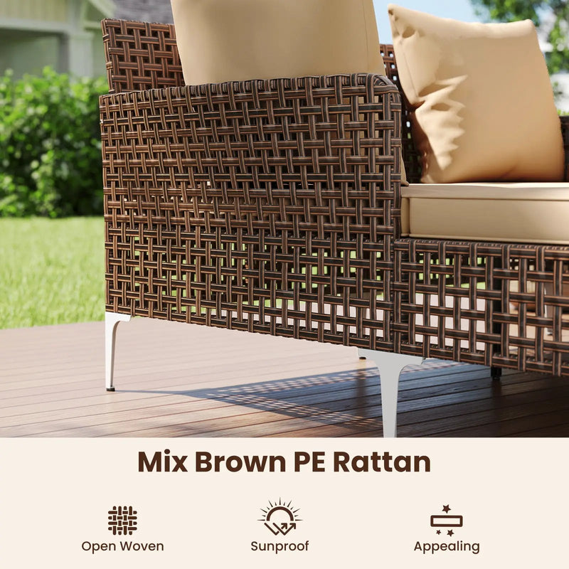 Outdoor Rattan Double Daybed Wicker Chaise Lounge by DirectDeals