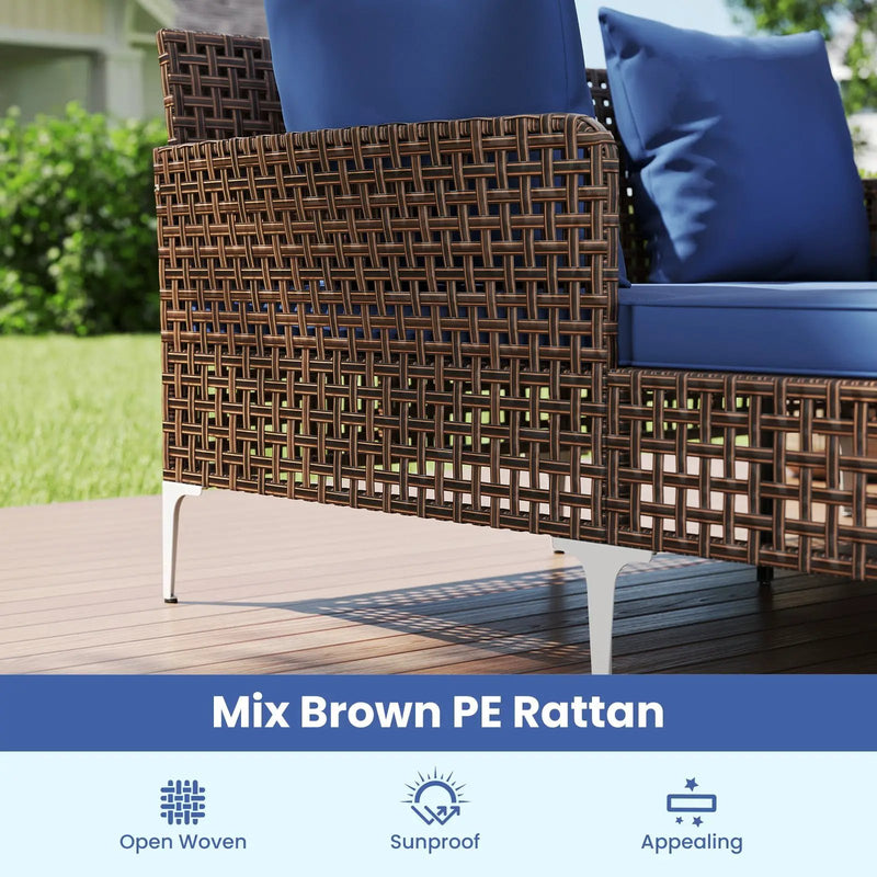 Outdoor Rattan Double Daybed Wicker Chaise Lounge by DirectDeals