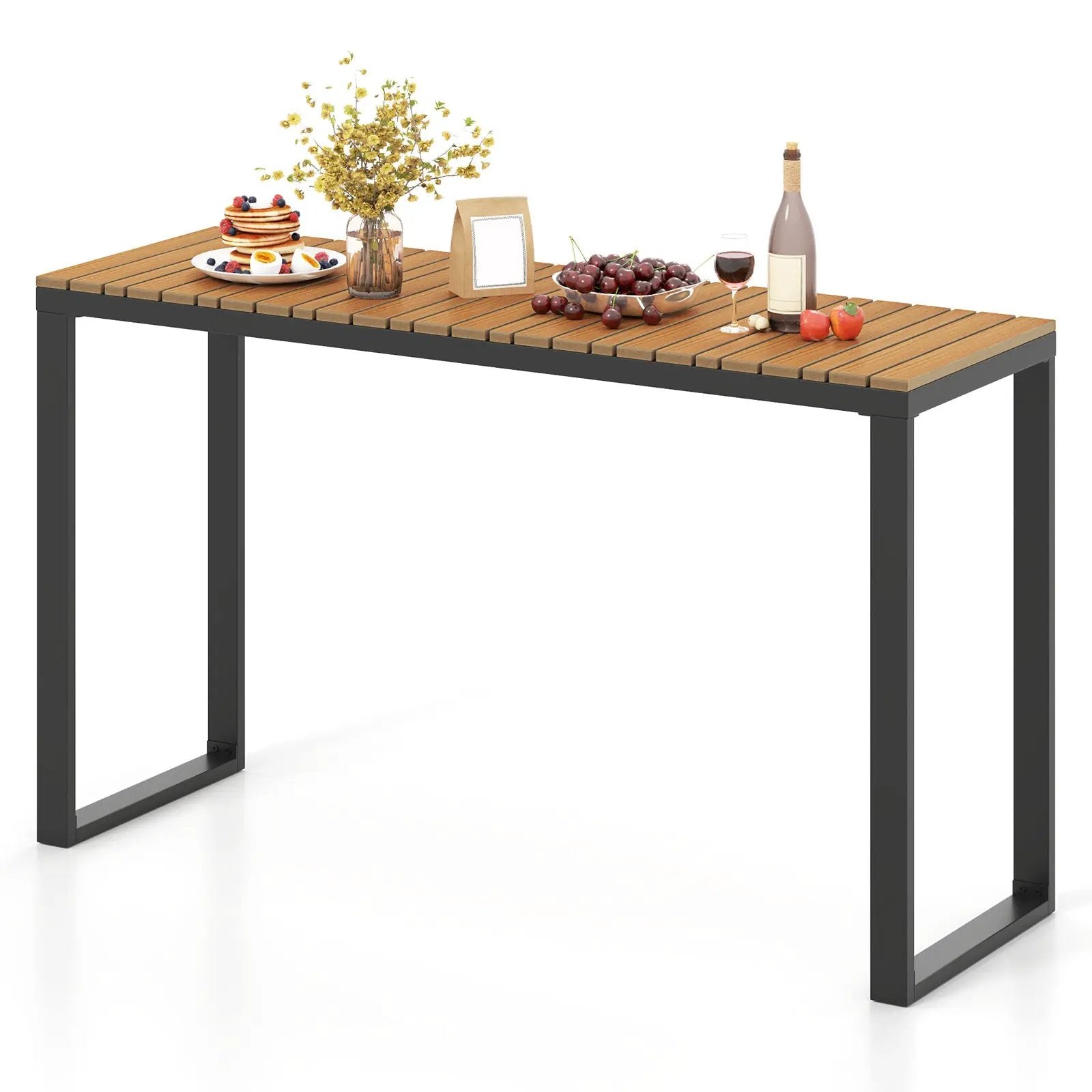 Outdoor Rectangle Console Table with Long-Lasting WPC Tabletop by DirectDeals