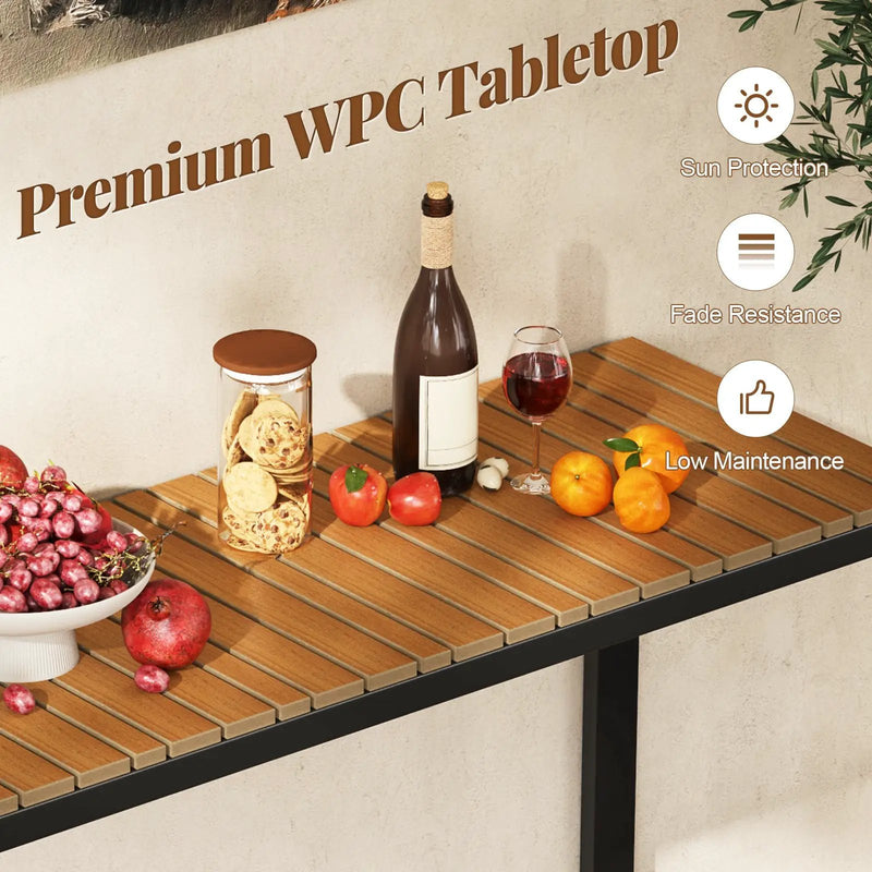 Outdoor Rectangle Console Table with Long-Lasting WPC Tabletop by DirectDeals