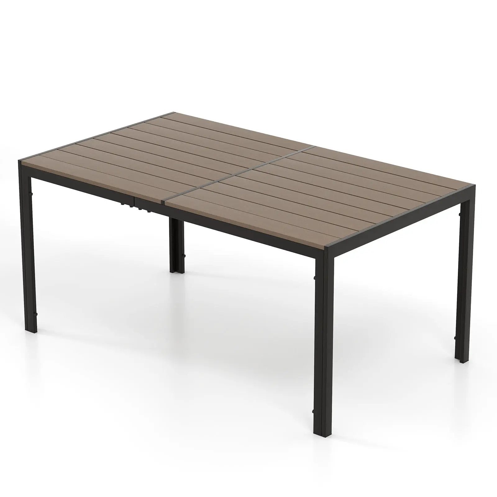 59 x 35 Inch Large Outdoor Rectangle Dining Table with Metal Legs by DirectDeals