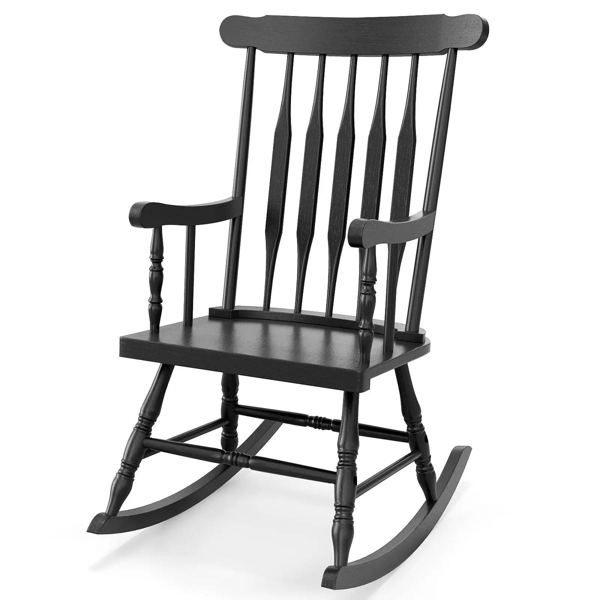 Rocking Chair with Solid Wooden Frame for Garden and Patio by DirectDeals