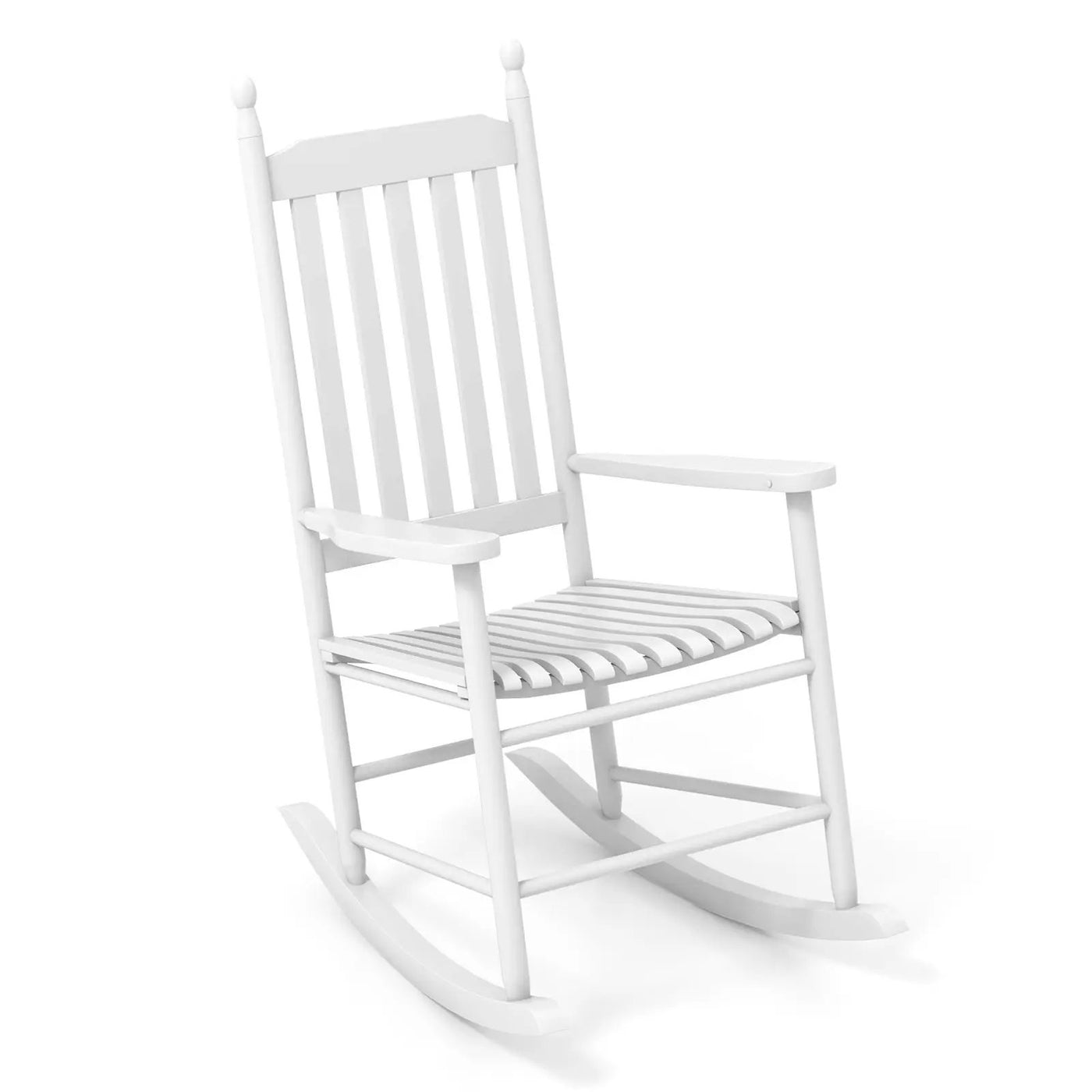 High-Back Acacia Wood Outdoor Rocking Chair with Solid Rocking Base by DirectDeals
