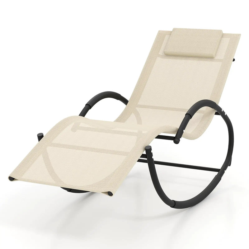Outdoor Rocking Lounge Chair with Removable Headrest by DirectDeals