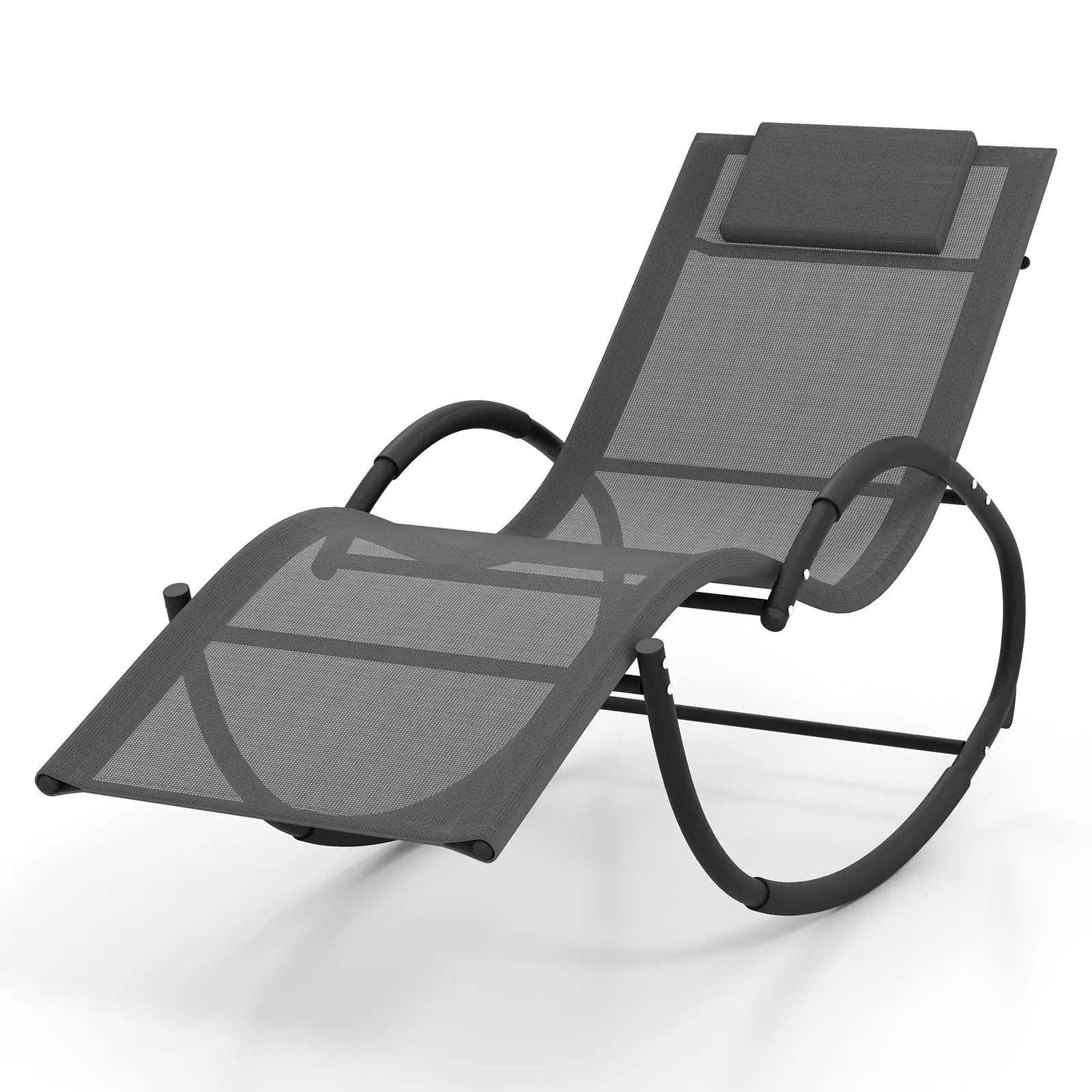 Outdoor Rocking Lounge Chair with Removable Headrest by DirectDeals