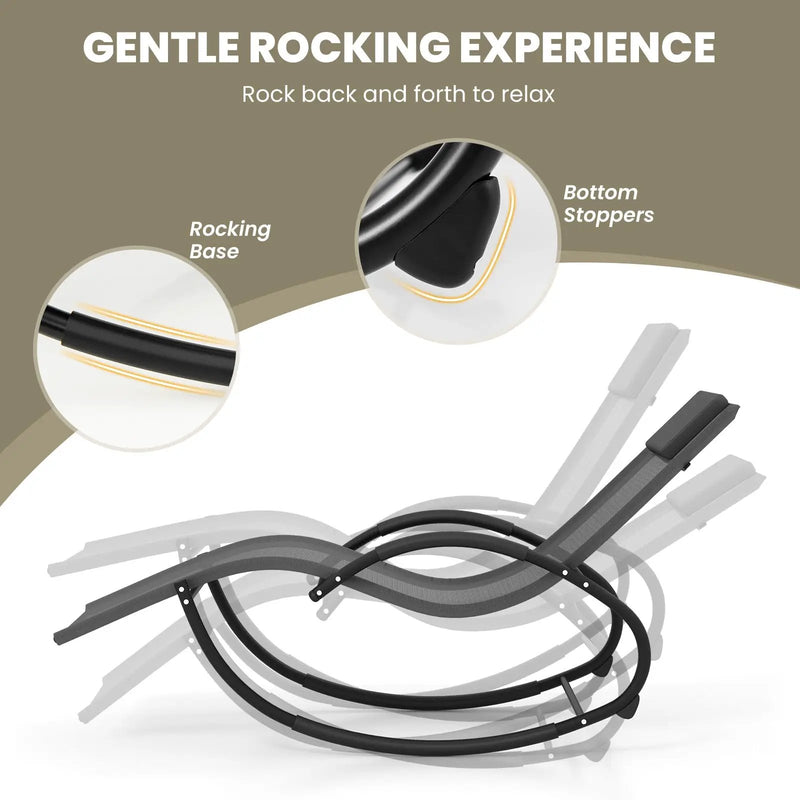 Outdoor Rocking Lounge Chair with Removable Headrest by DirectDeals