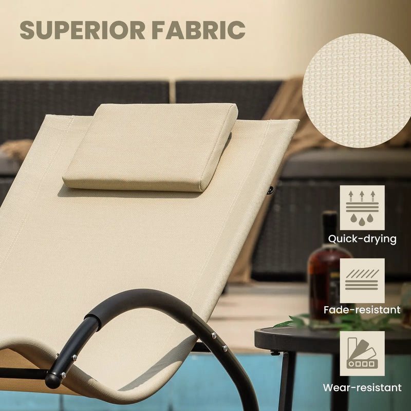 Outdoor Rocking Lounge Chair with Removable Headrest by DirectDeals