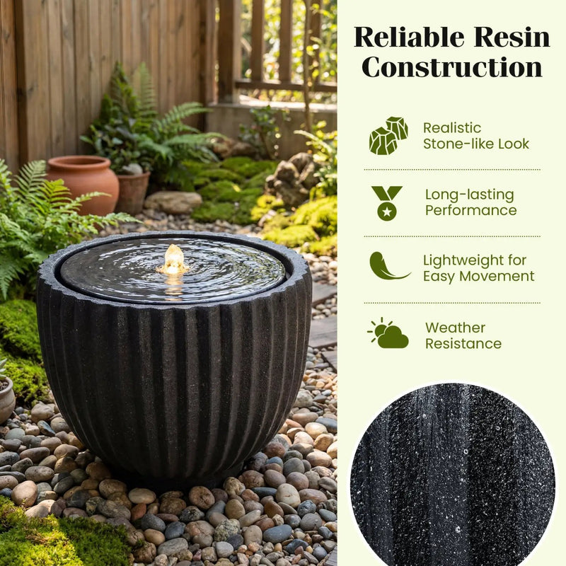 Outdoor Round Sphere Water Fountain with Pump for Garden by DirectDeals