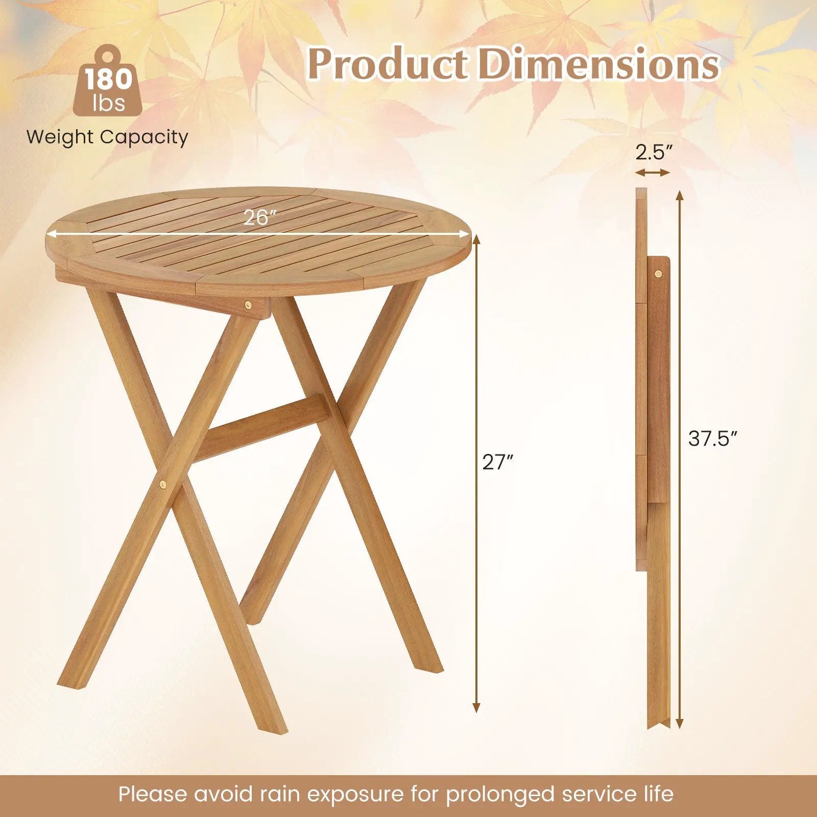 Outdoor Side Table with Slatted Tabletop and X-Shaped Structure by DirectDeals