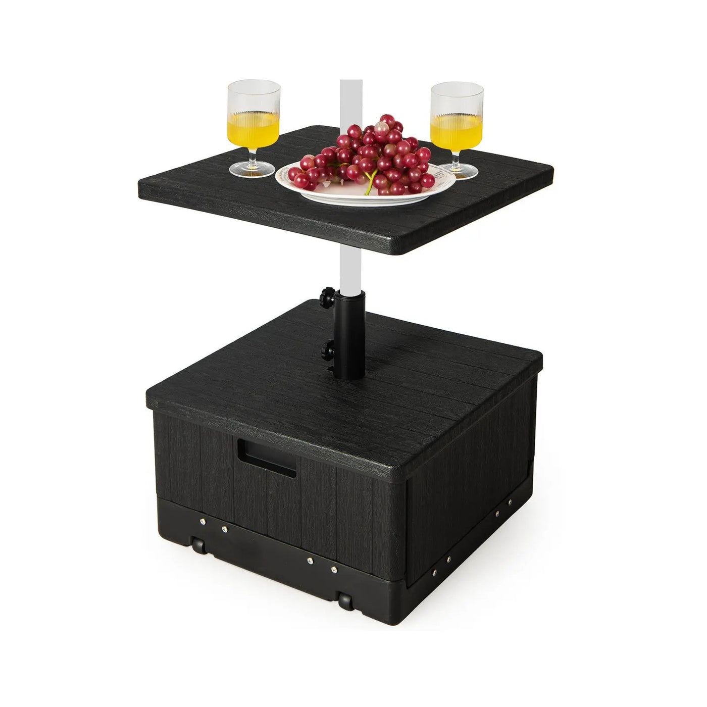 175 LBS Outdoor Fillable Umbrella Base with Table Tray-Brown by DirectDeals