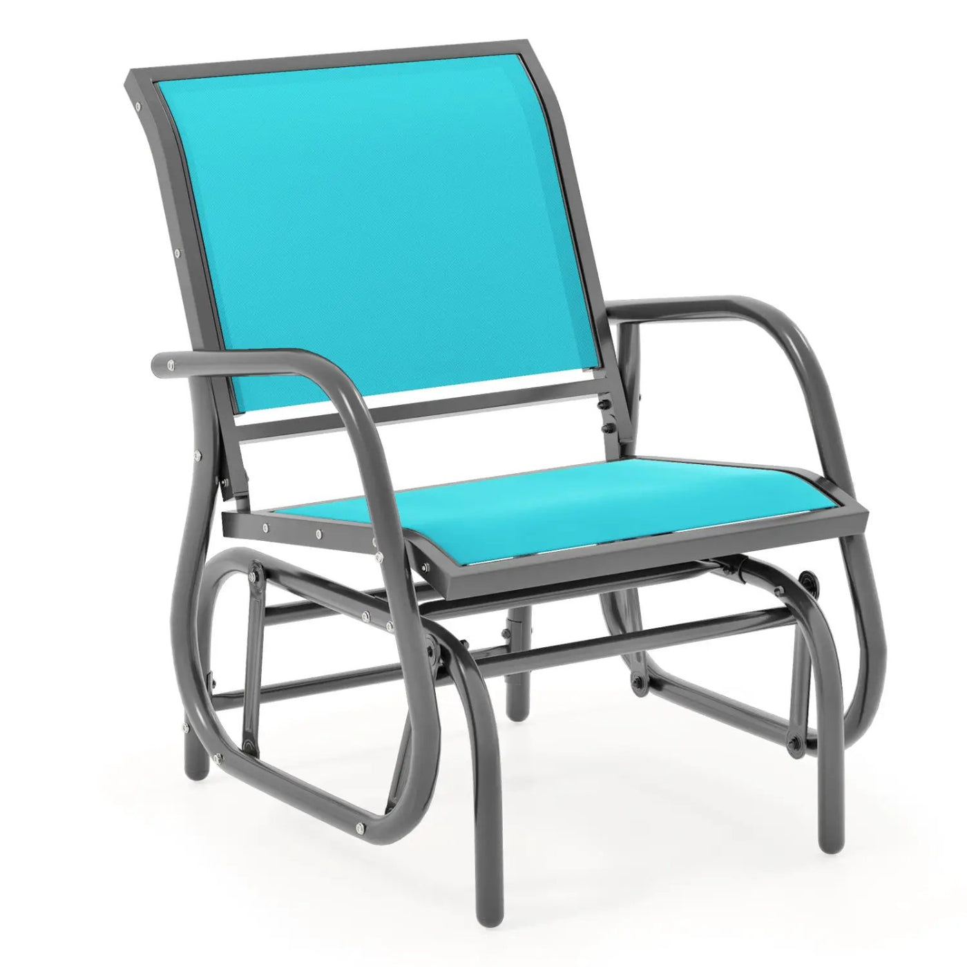 Outdoor Single Swing Glider Rocking Chair with Armrest by DirectDeals