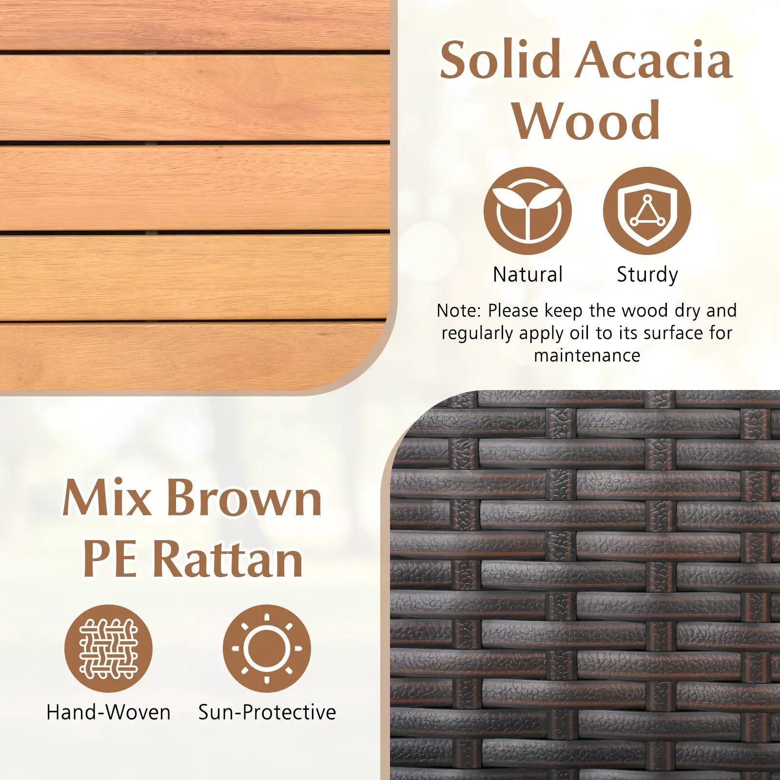 Outdoor Storage Cabinet with Acacia Wood Top and Lockable Wheels by DirectDeals