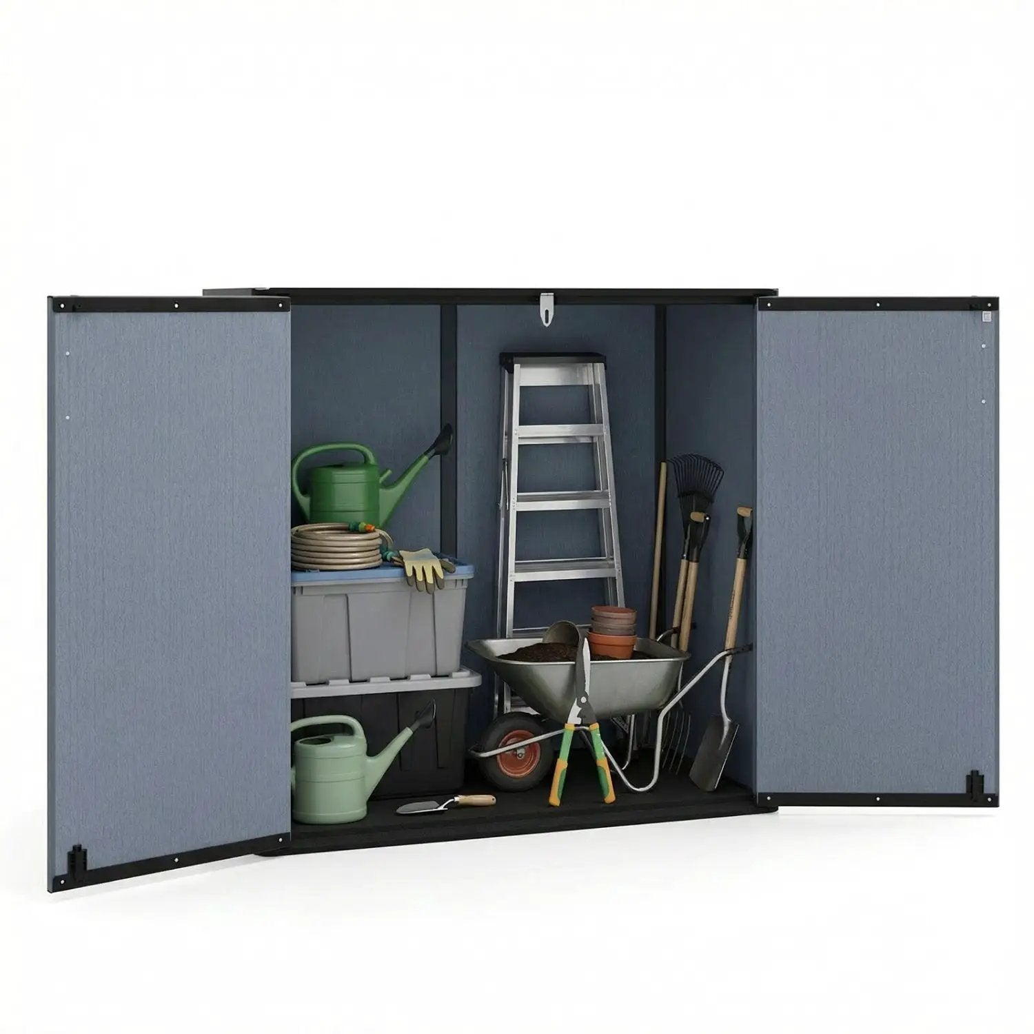 Outdoor Storage Shed 23.5 Cu.ft All-Weather Storage Box with Floor Lockable Door by DirectDeals