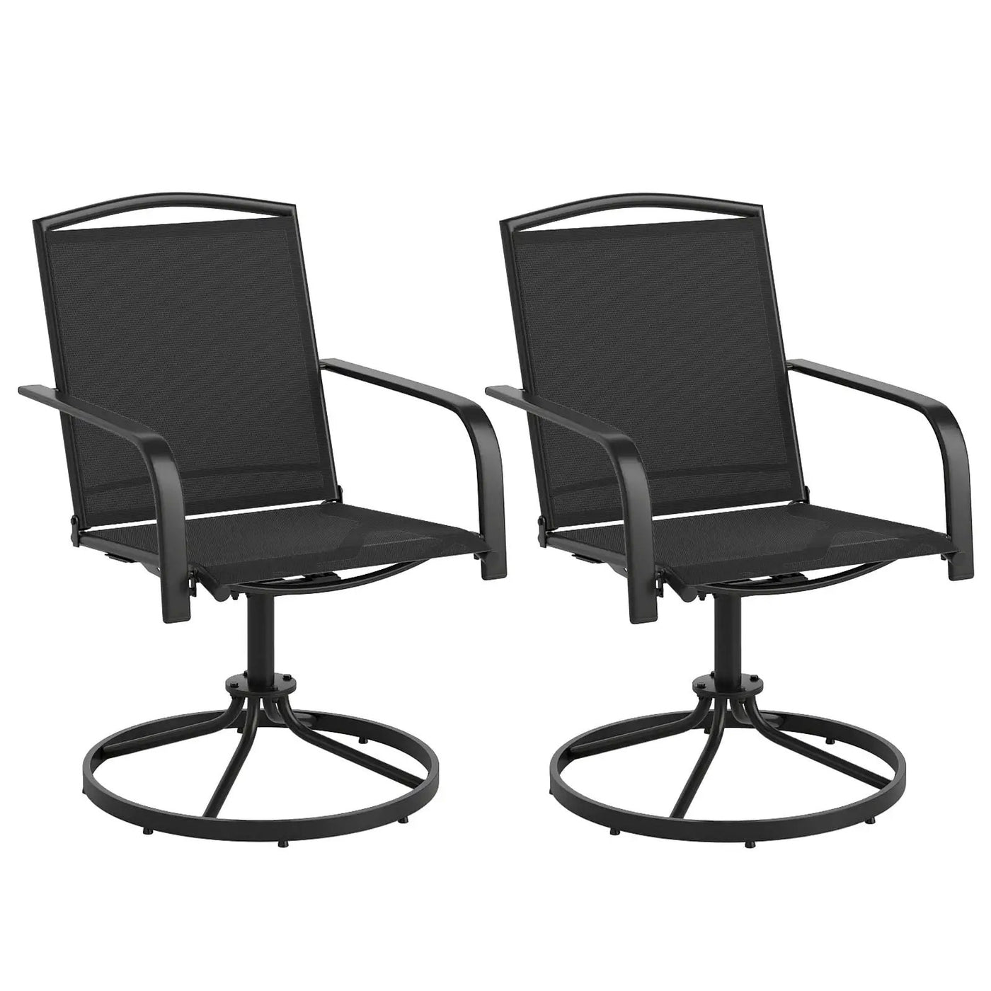 Outdoor Swivel Chairs Set of 2 with High Back and Breathable Seat by DirectDeals