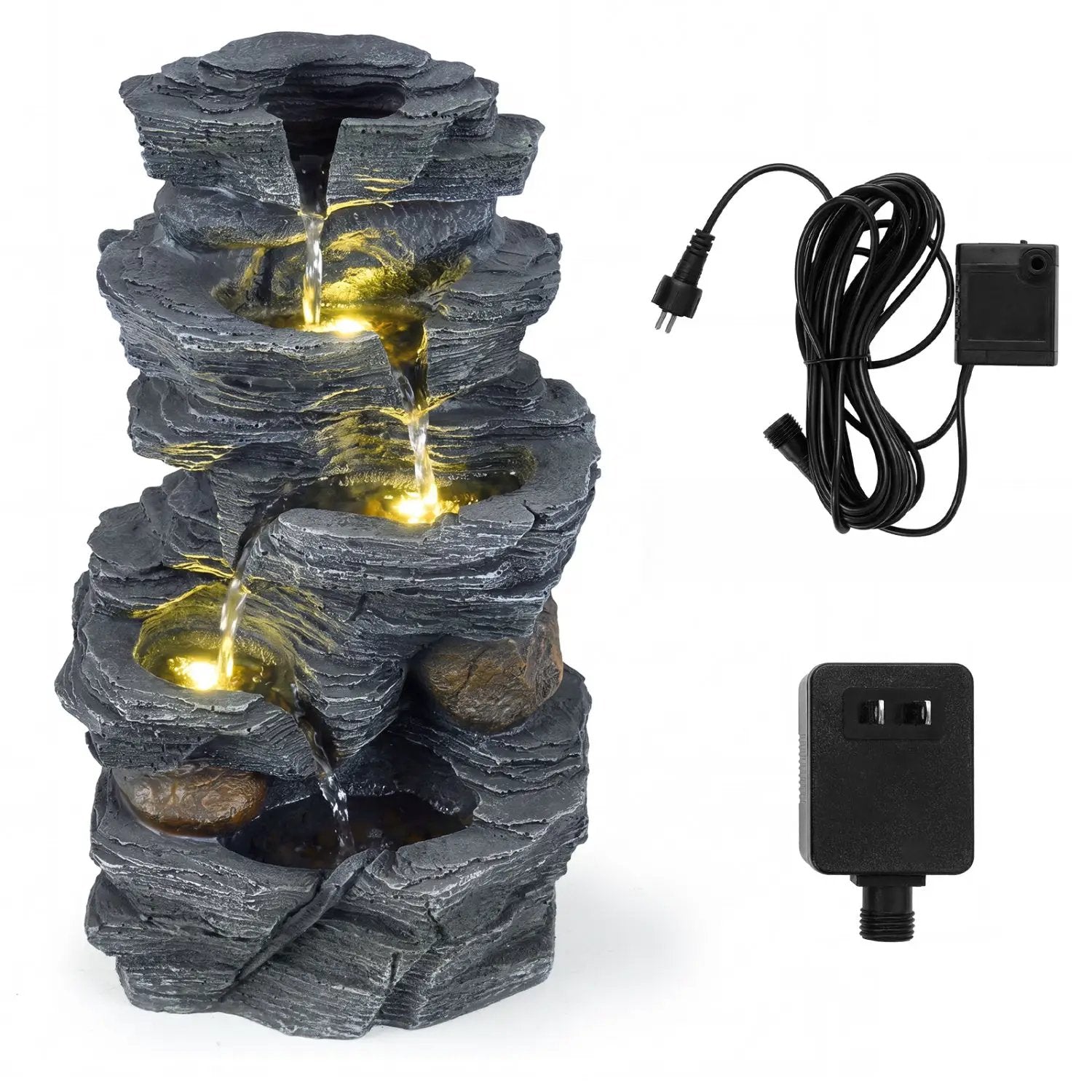 Outdoor Water Fountain with LED Lights and Pump 5 by DirectDeals