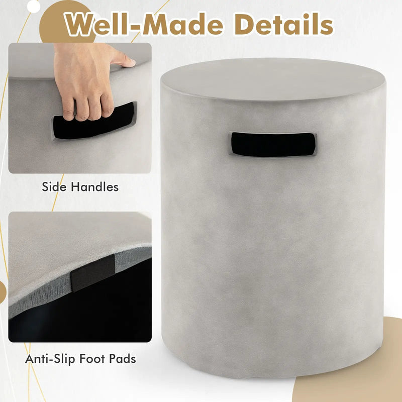 Outdoor Weather Resistant Tank Hideaway Table Fits Standard 20 LBS Propane Gas Tank for Fire Pits by DirectDeals